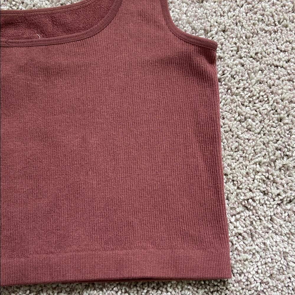 c’est moi • Chestnut Fine Ribbed Cropped Bamboo Tank - Picture 8 of 11